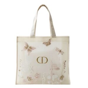 Dior Cream Tote with Butterfly and Floral Accents